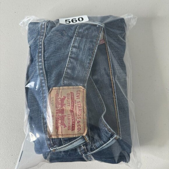 Levis 559 Jeans Blue Relaxed Straight 33x30 Baggy Cotton Medium Wash - Picture 2 of 11